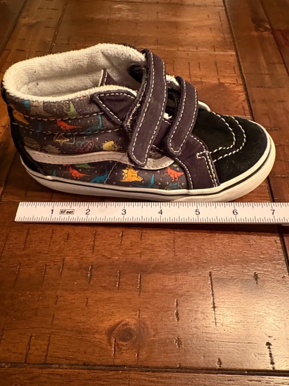 Vans Kids High-Top Sneakers Black/Multicolor Dino Print  Sz 10 Sk8r, Urban Vibes